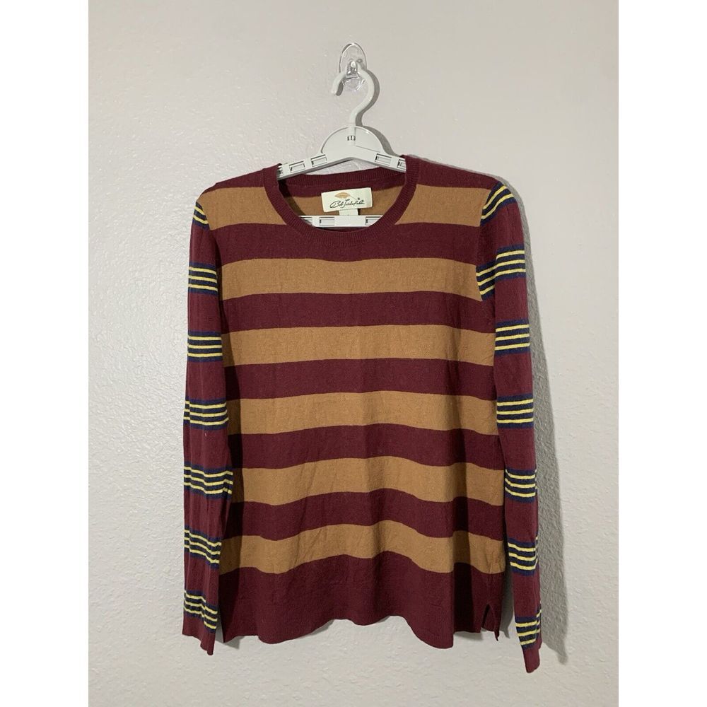 Bob Timberlake Women's Wool Blend Multi-Color Striped Crew Neck‎ Knit Sweater L